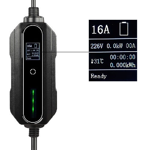 Mobiele lader/laadkabel stopcontact type 2 1-fase 32A 7,2kW voor elektrische auto