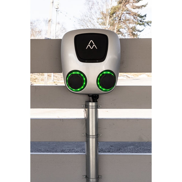 Laadstation Charge Amps Aura met Sim 2x22 kW 3-fase 32A bi-directioneel vehicle to grid 